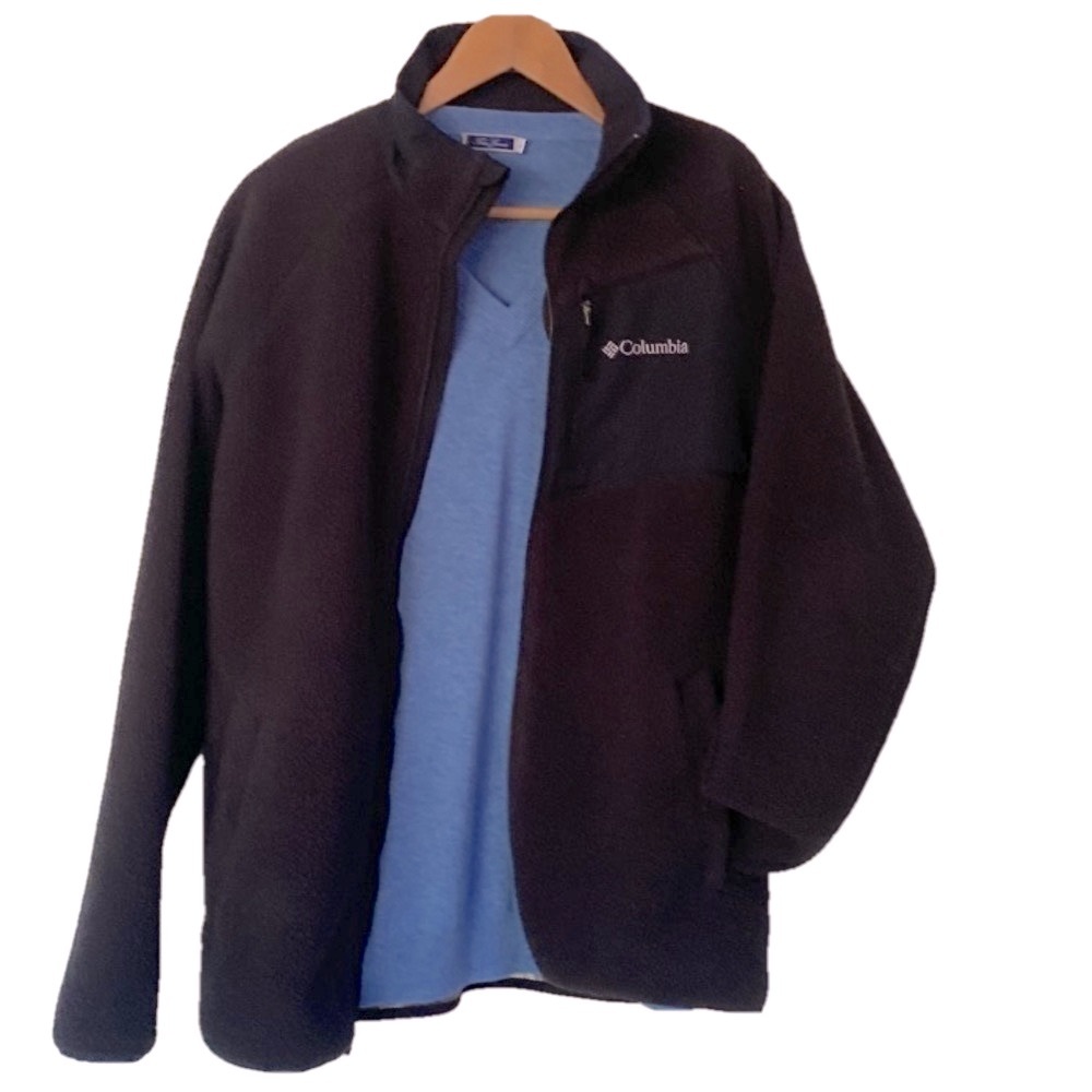 Columbia Men’s Omni Large Fleece Coat Jacket Black Winter Ready Warm